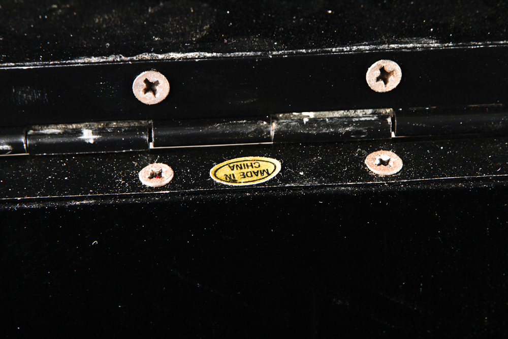 Wooden Trunk on Metal Stand