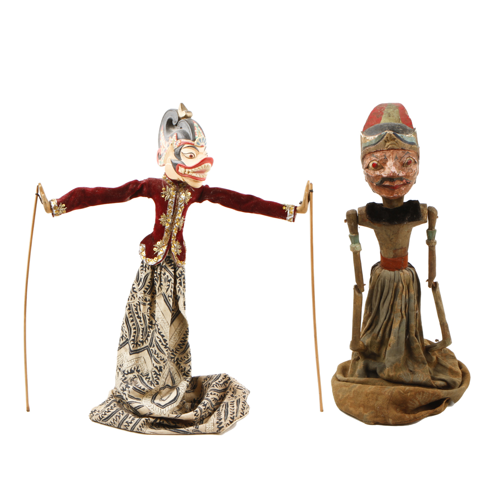 Vintage Indonesian Wayang Golek Rod Puppets