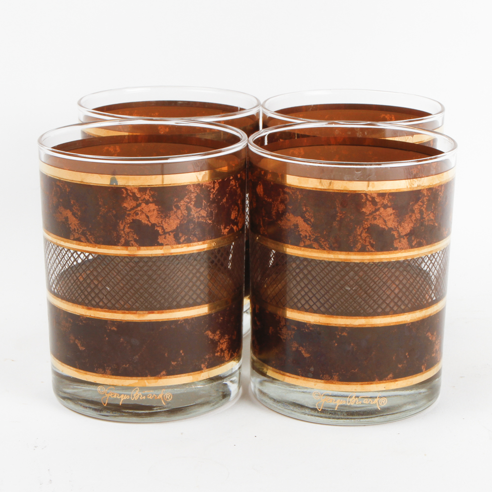 Set of Four George Briard Glassware