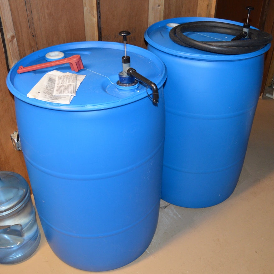 Pair of 55 Gallon BPA-Free Water Storage Barrels by ShelfReliance