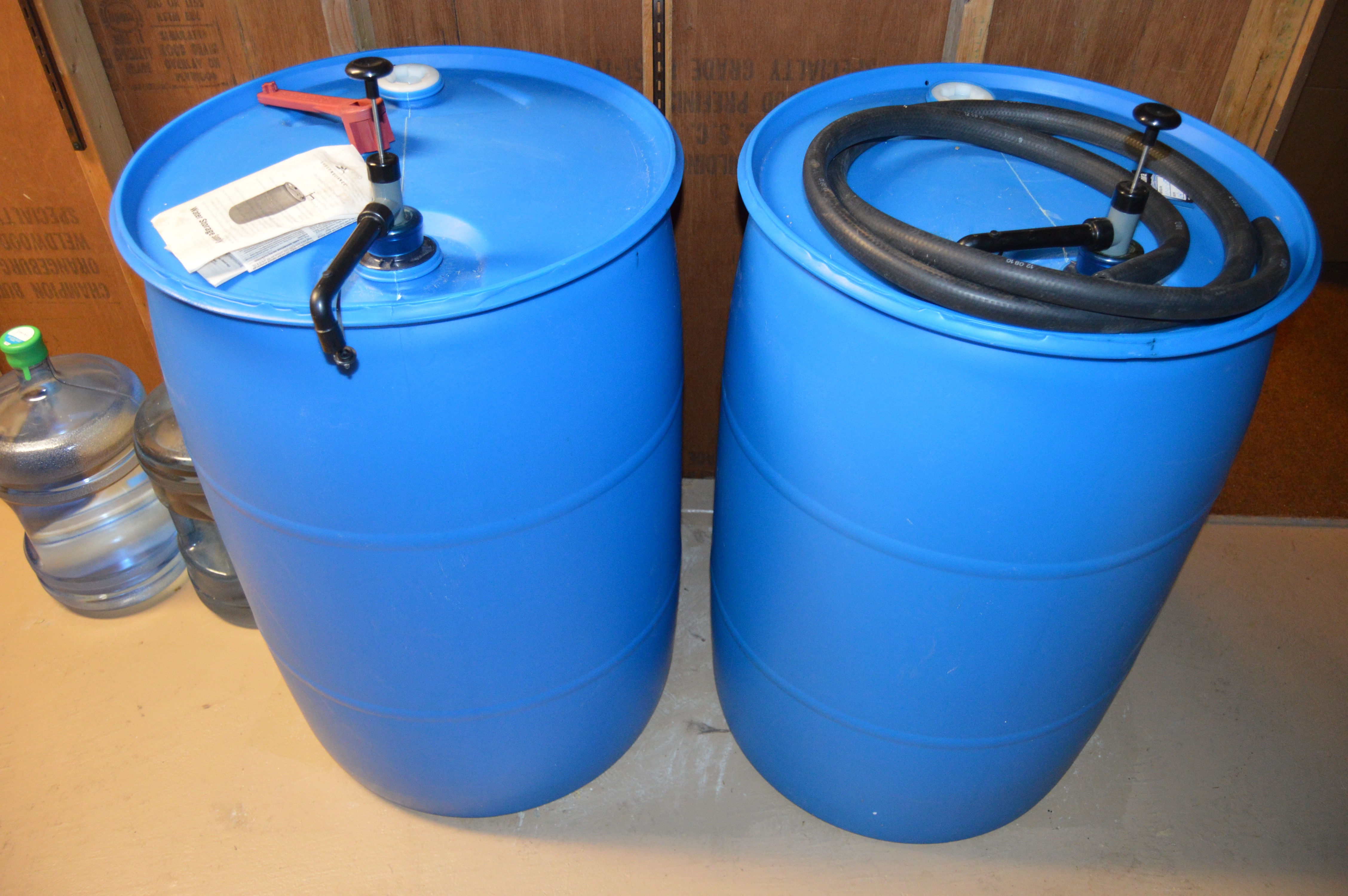 Pair of 55 Gallon BPA-Free Water Storage Barrels by ShelfReliance