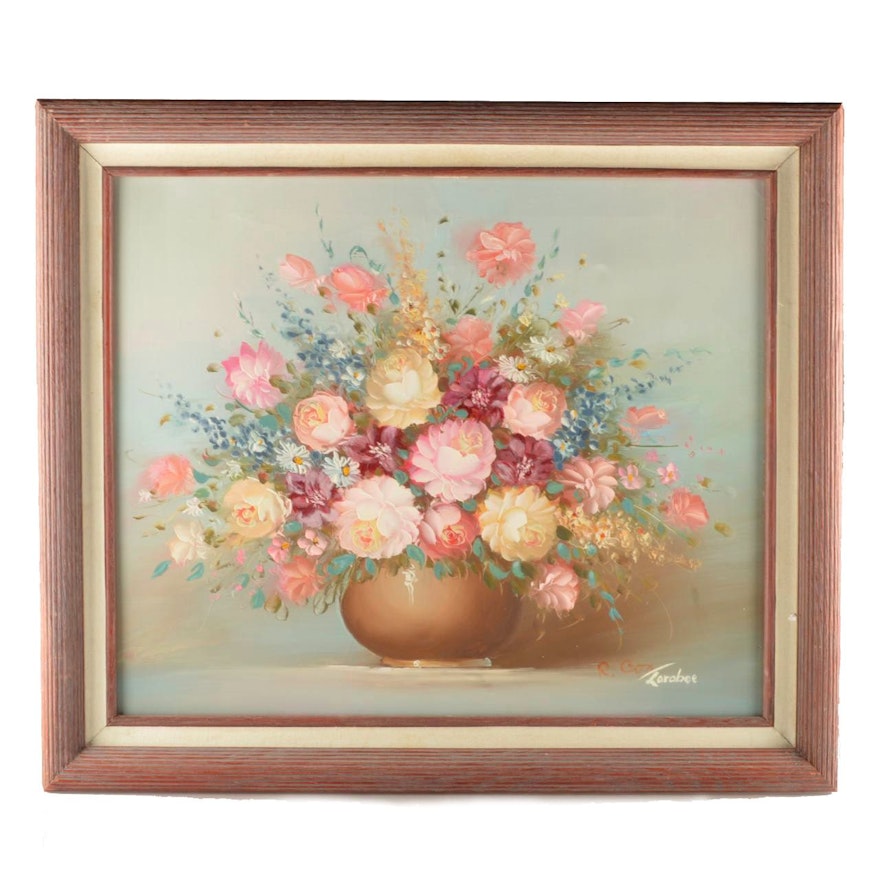 Larabee Oil Painting on Canvas "Still Life Floral"