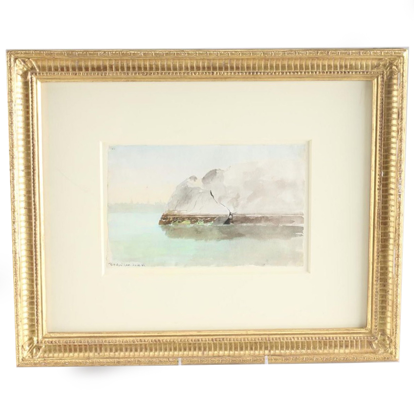 Charles D. Brownell Watercolor Painting on Paper "Brenton's Cove"