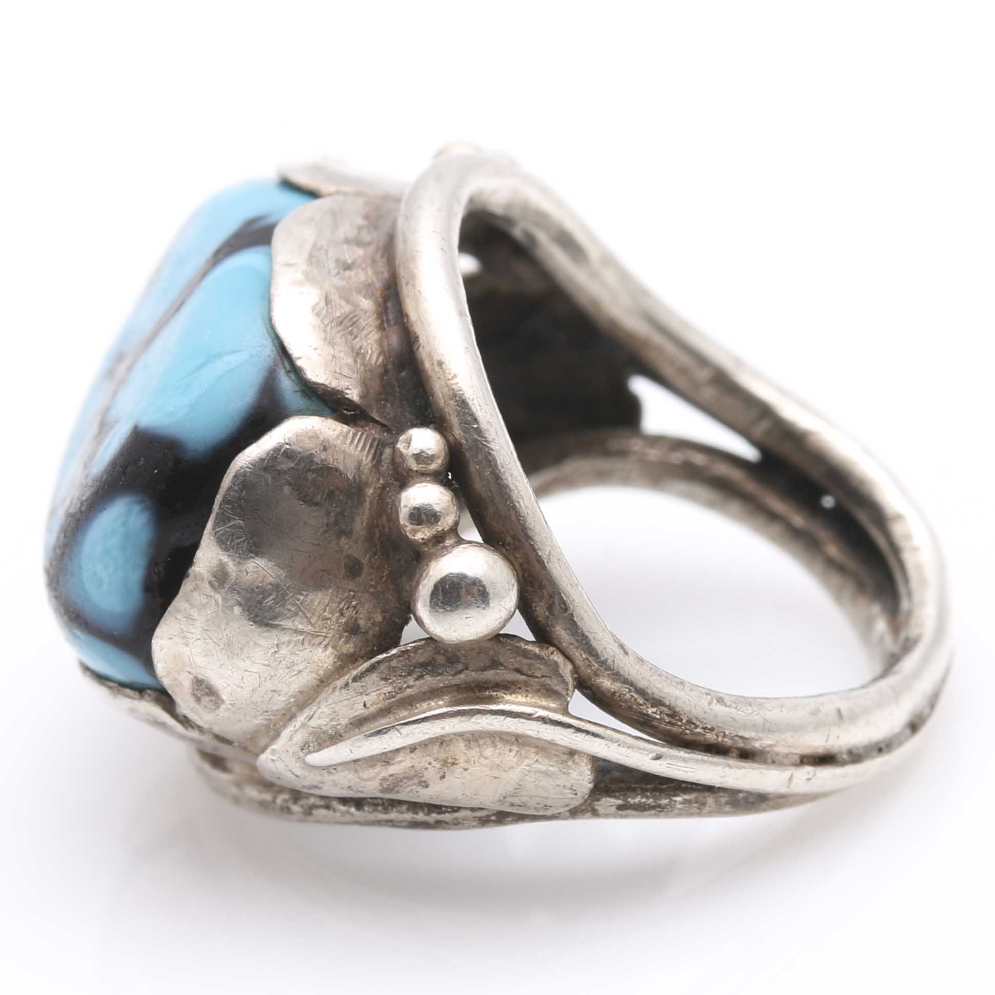 Sterling Silver Coral and Faux Turquoise Jewelry