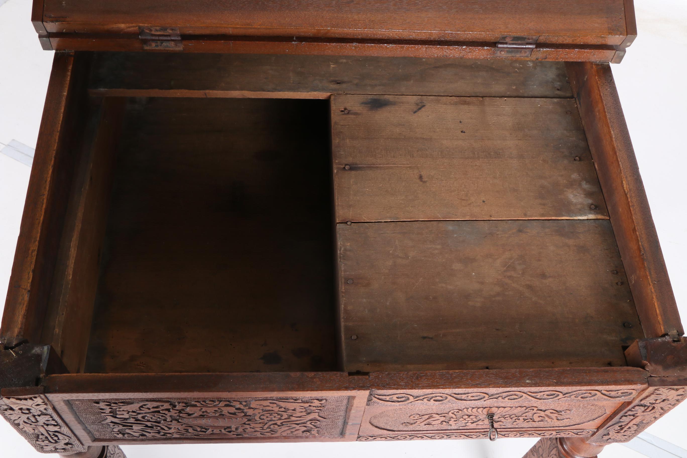 Antique School Master's Slant Top Desk in Walnut