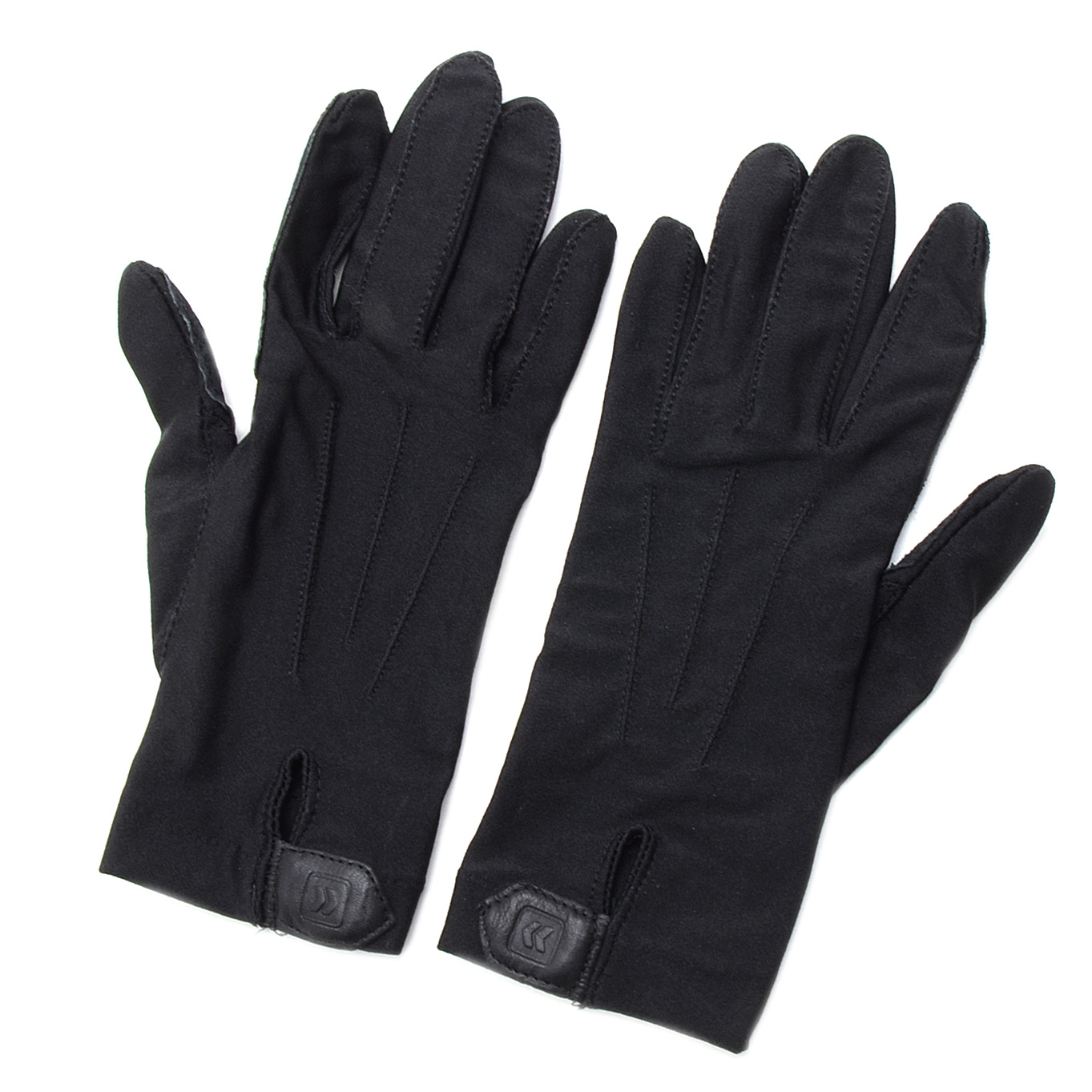 Pair of Black Driving Gloves Trimmed in Black Suede