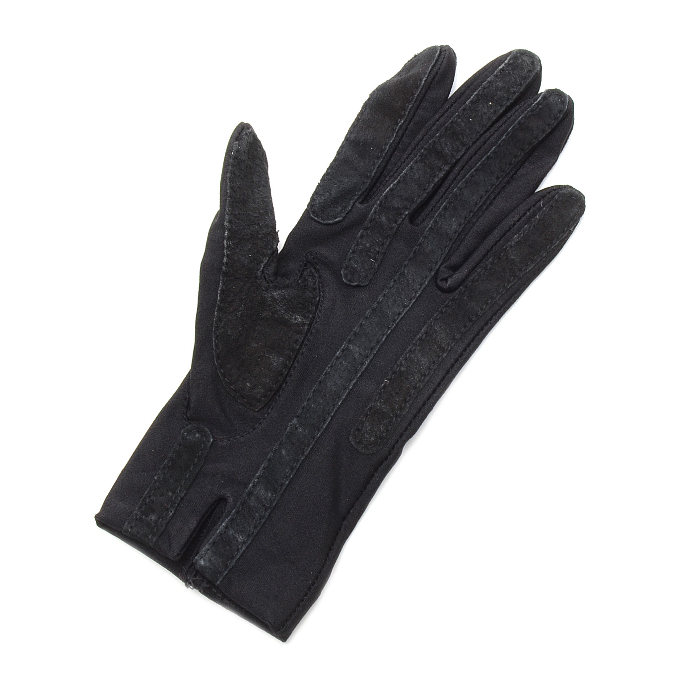 Pair of Black Driving Gloves Trimmed in Black Suede