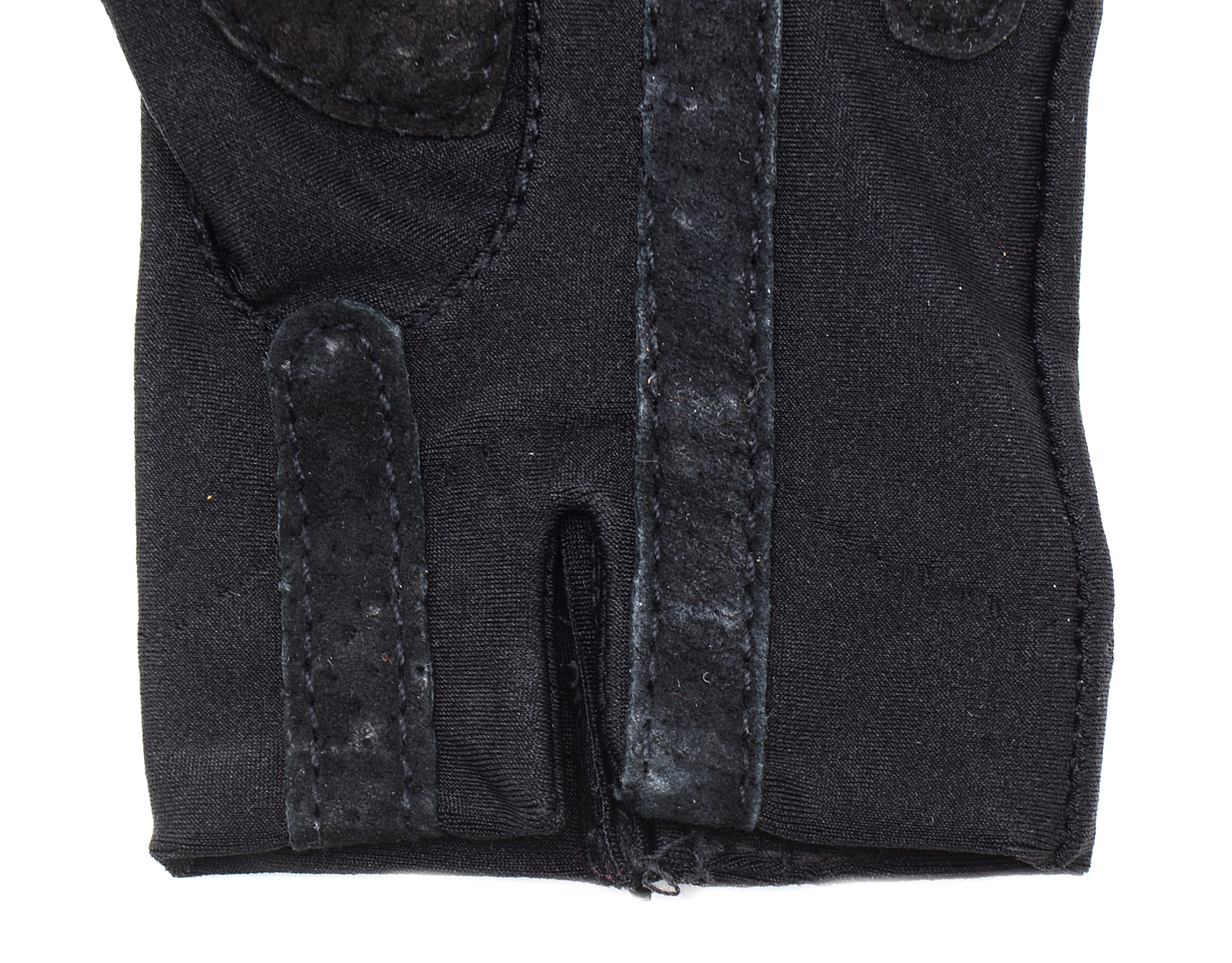 Pair of Black Driving Gloves Trimmed in Black Suede