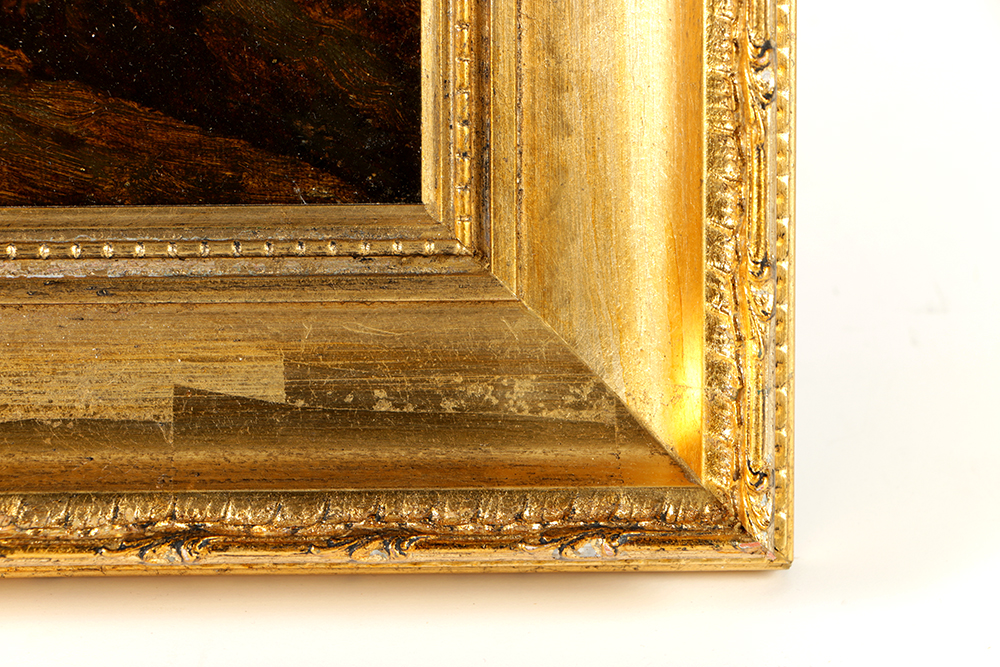 19th-Century C. Bulwer Oil Painting on Canvas "Waterfall"