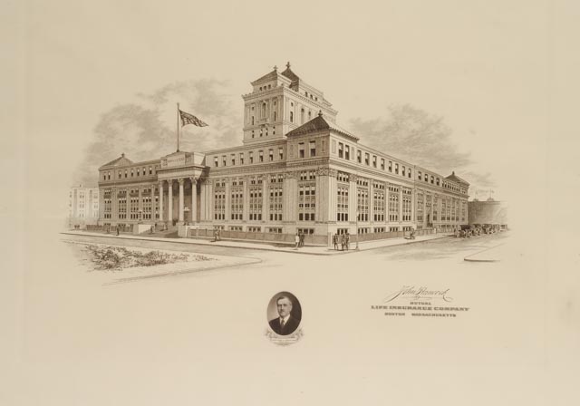 Vintage Engraving "John Hancock Mutual Life Insurance Company Boston, Massachusetts"