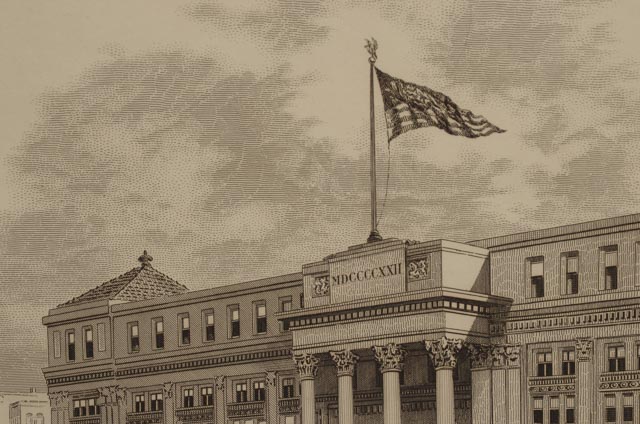 Vintage Engraving "John Hancock Mutual Life Insurance Company Boston, Massachusetts"