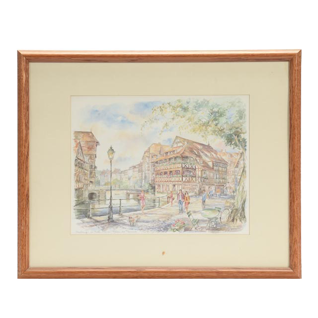 Legai Offset Lithograph "Strasbourg, La Petite France, Maison de Tanneurs."