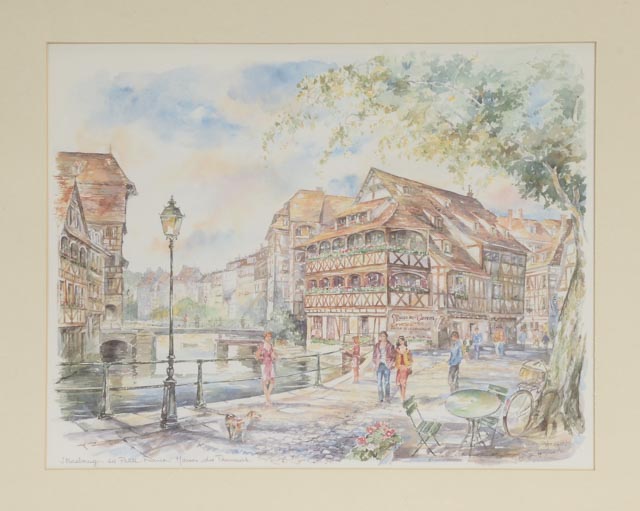 Legai Offset Lithograph "Strasbourg, La Petite France, Maison de Tanneurs."