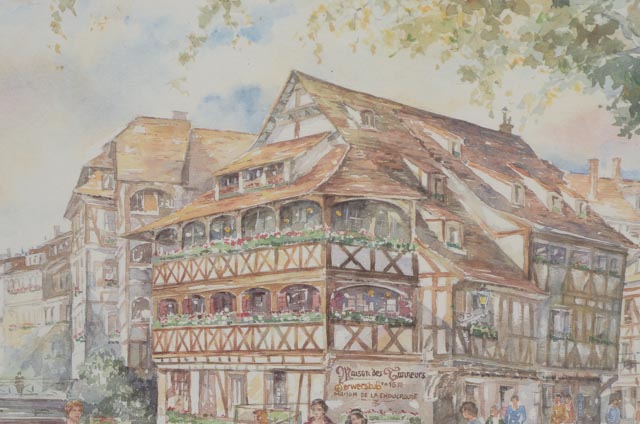 Legai Offset Lithograph "Strasbourg, La Petite France, Maison de Tanneurs."
