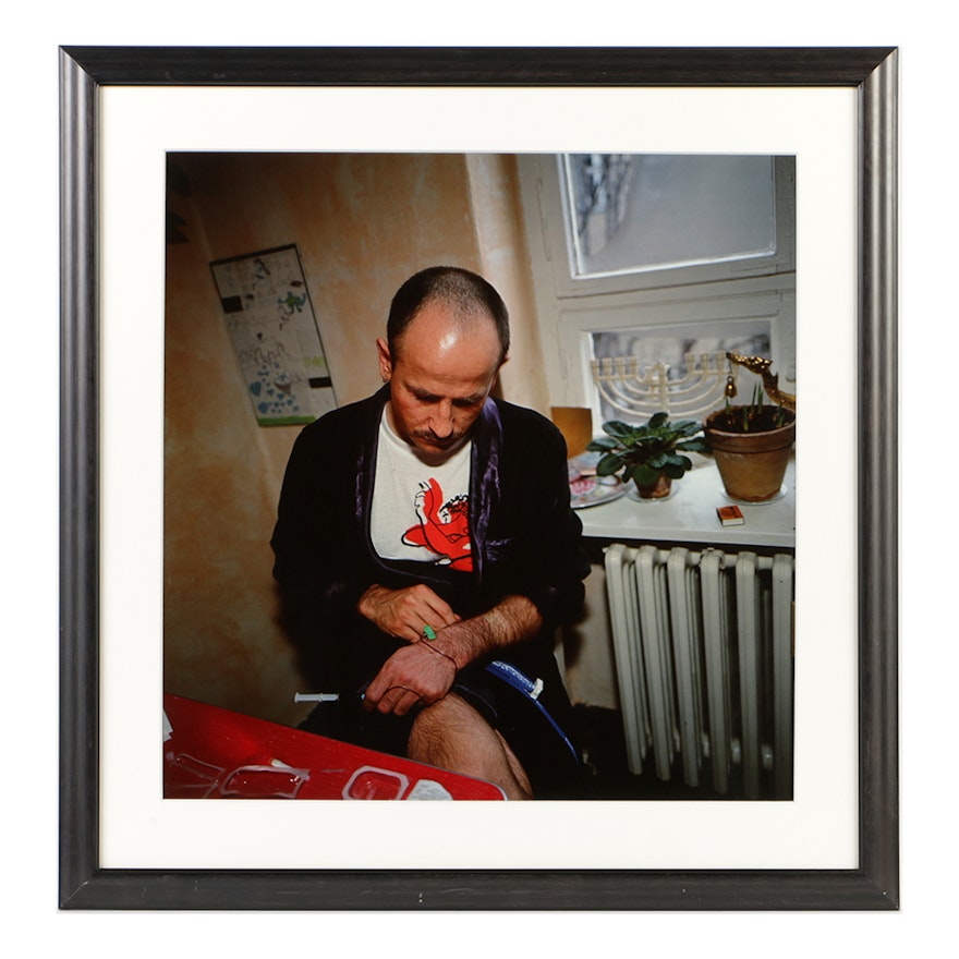 Nan Goldin Cibachrome Color Photograph "Piotr Taking his AIDS Medicine Berlin 1996"