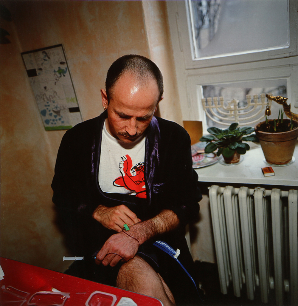 Nan Goldin Cibachrome Color Photograph "Piotr Taking his AIDS Medicine Berlin 1996"