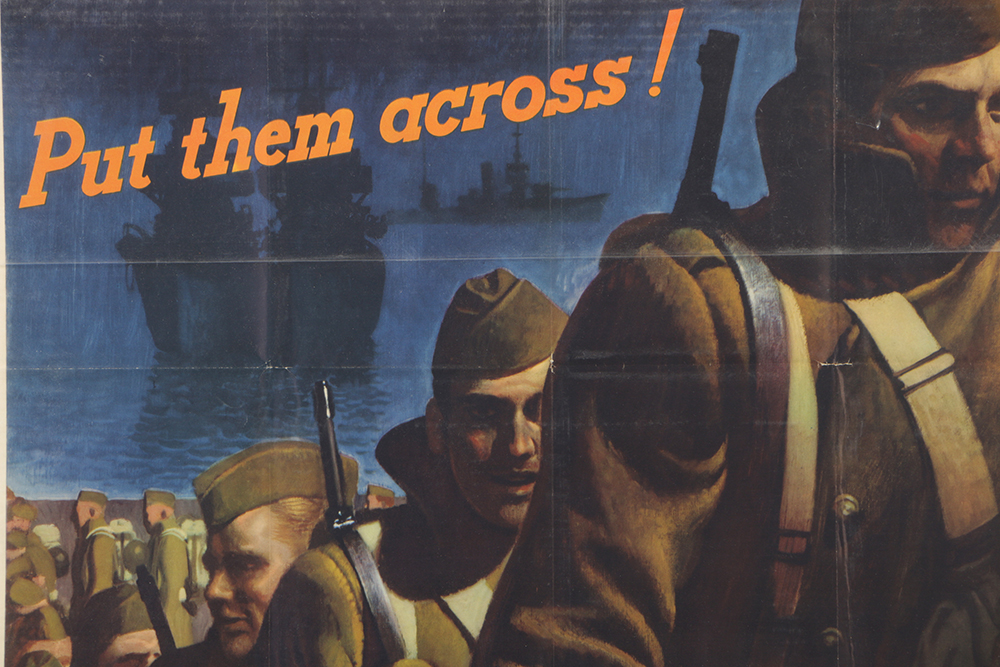 Offset Lithograph Reproduction Poster "Put Them Across!"