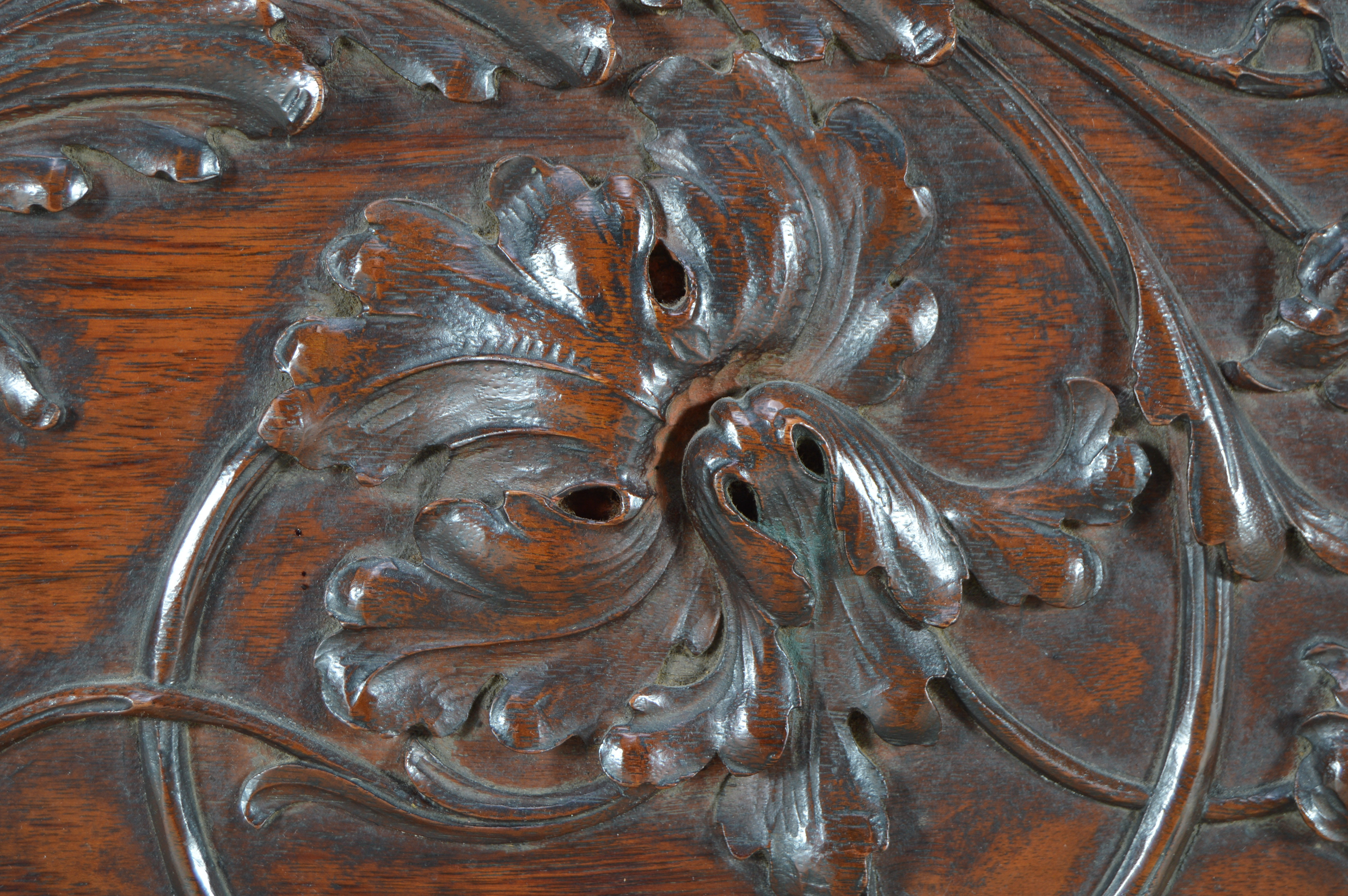 Victorian Gothic Revival Carved Walnut Writing Desk