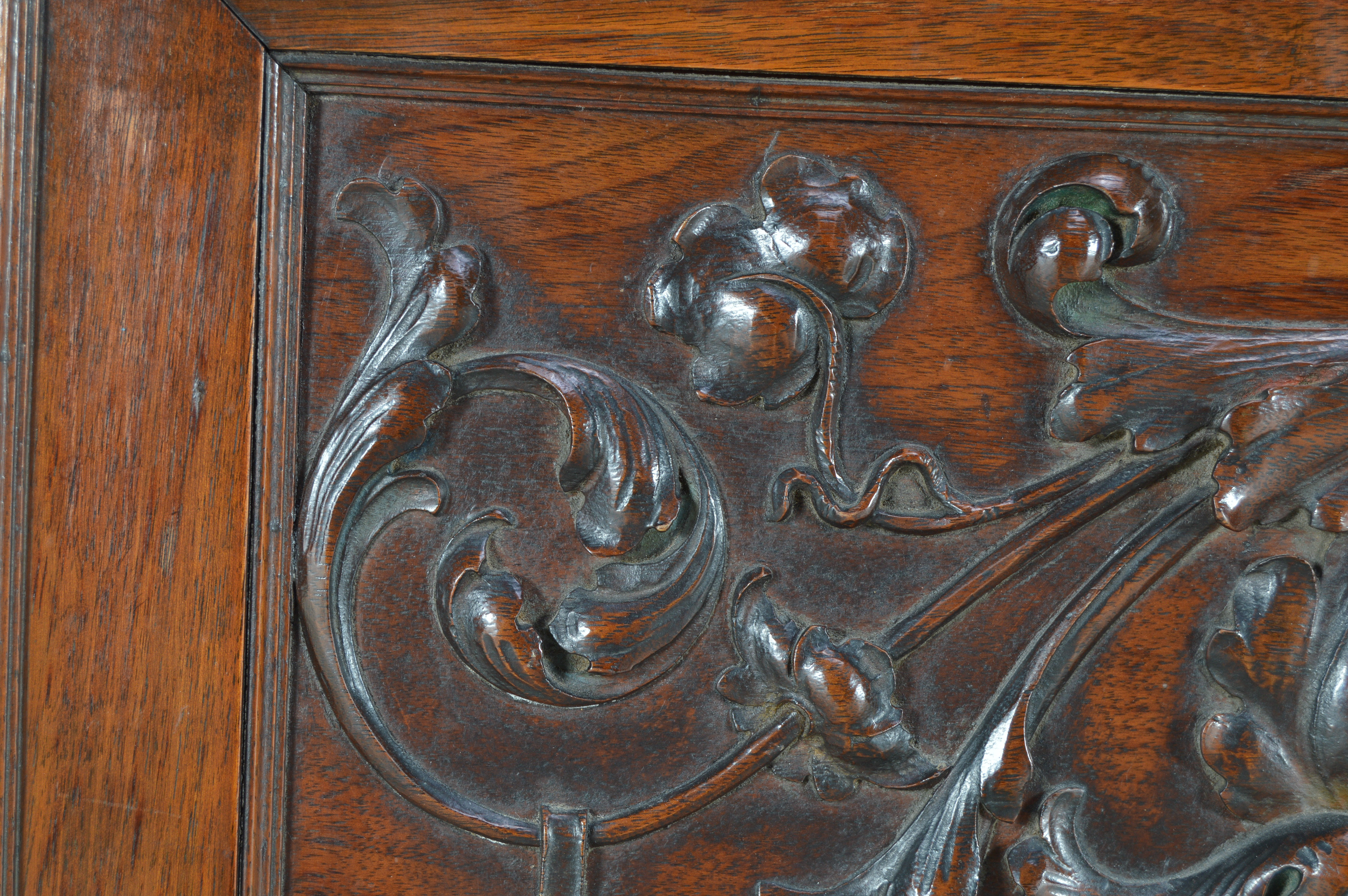 Victorian Gothic Revival Carved Walnut Writing Desk