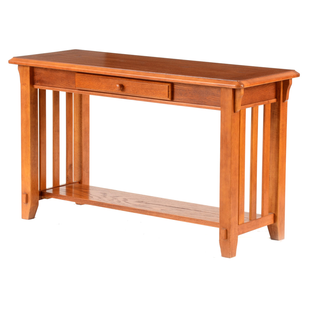 Mission Style Oak Console Table