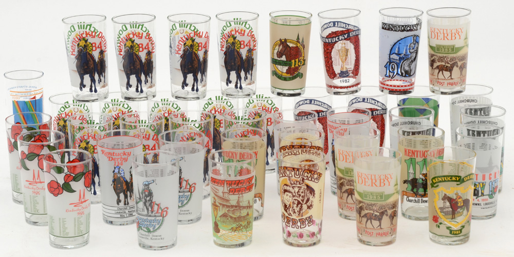 Collection of Kentucky Derby Drinking Glasses