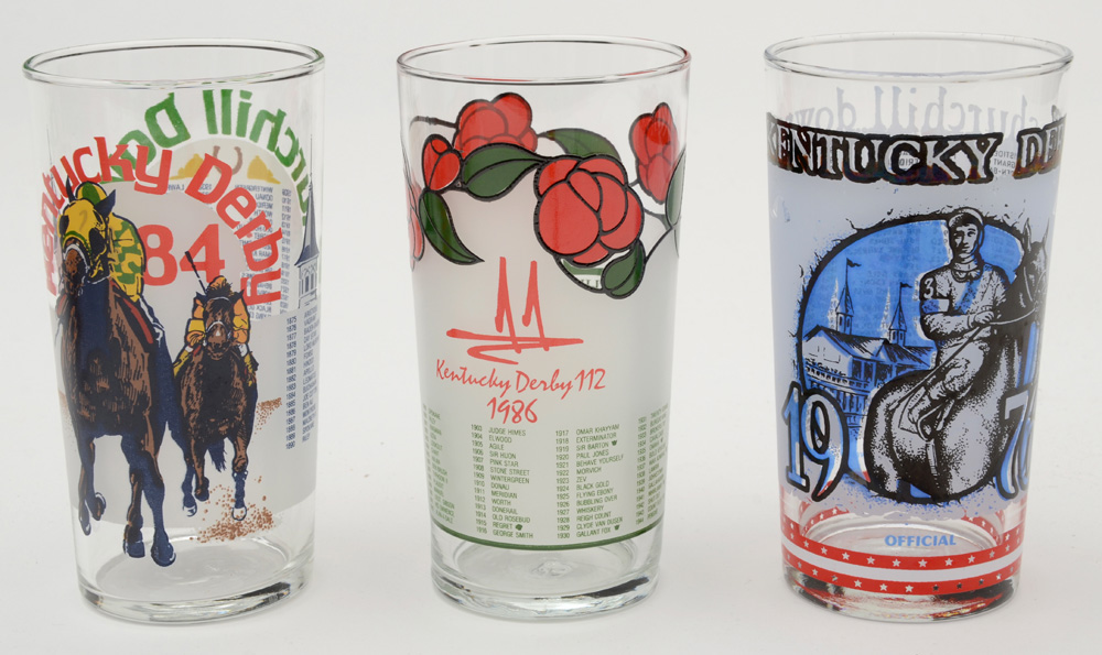 Collection of Kentucky Derby Drinking Glasses
