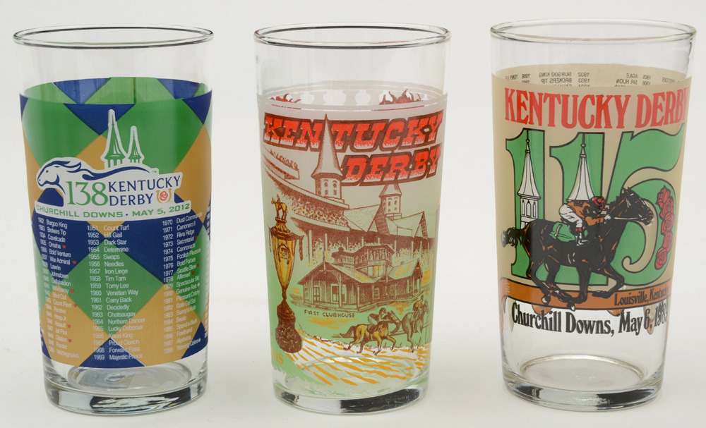 Collection of Kentucky Derby Drinking Glasses