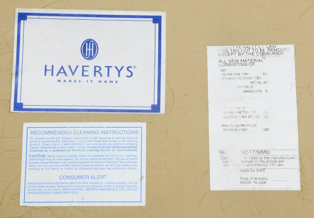 Haverty's Sage Green Sectional Seating Group