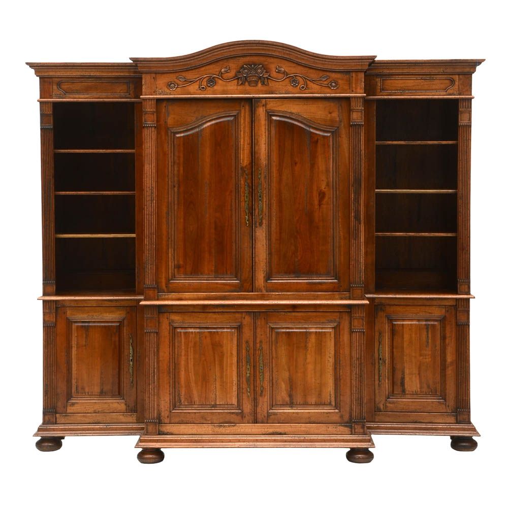 English Traditions Carved French Armoire / Entertainment Cabinet