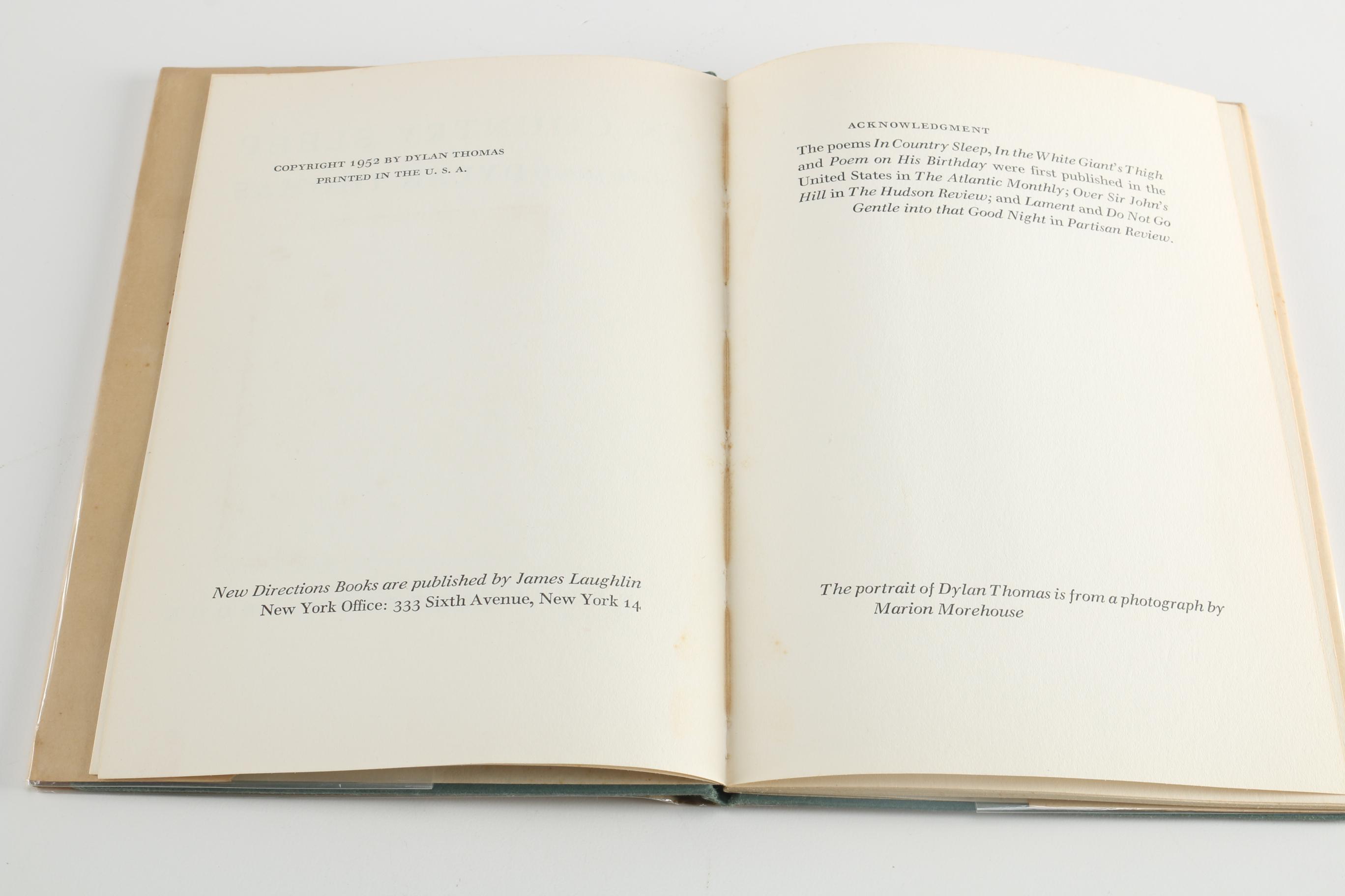 First Trade Edition of "In Country Sleep" by Dylan Thomas