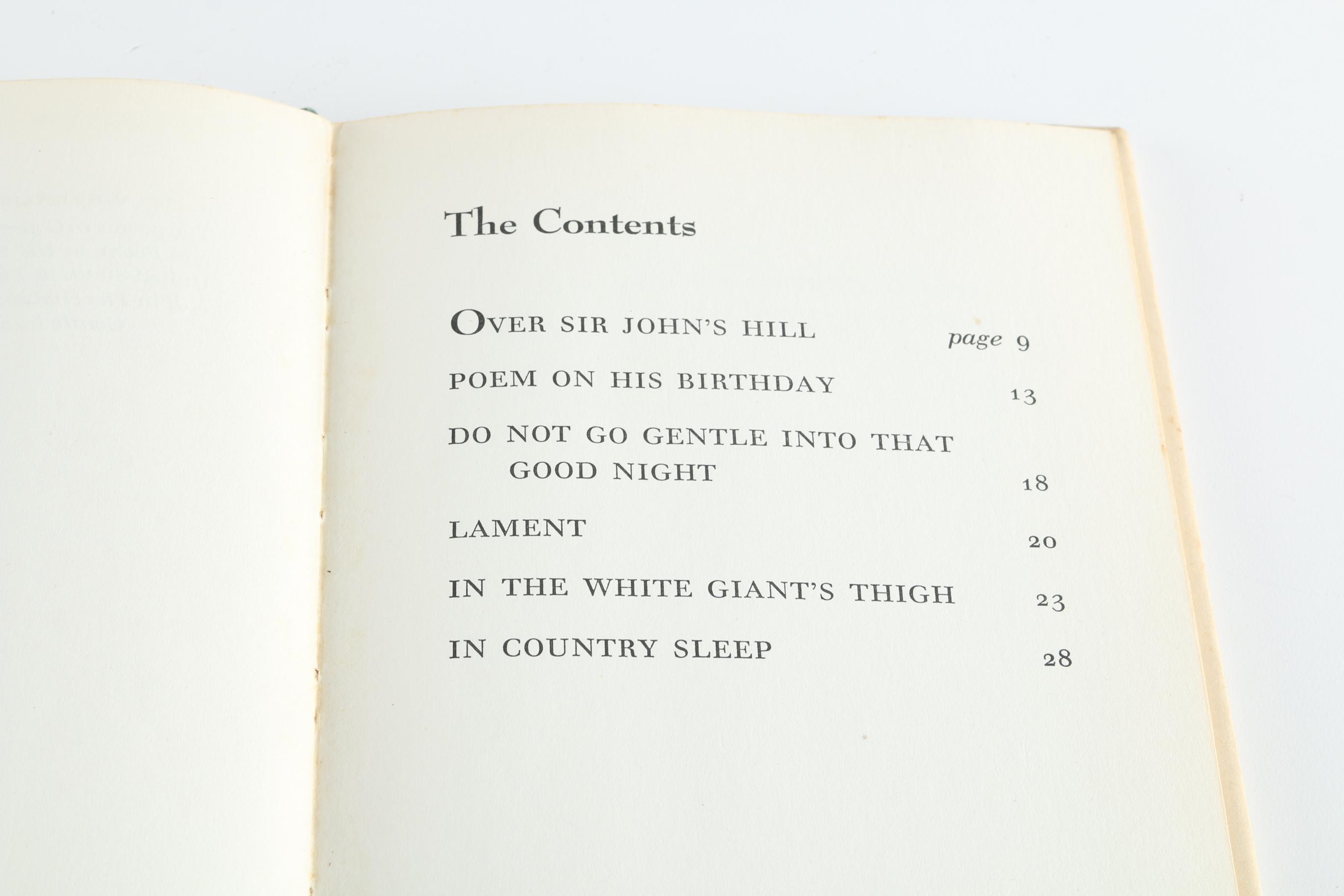 First Trade Edition of "In Country Sleep" by Dylan Thomas