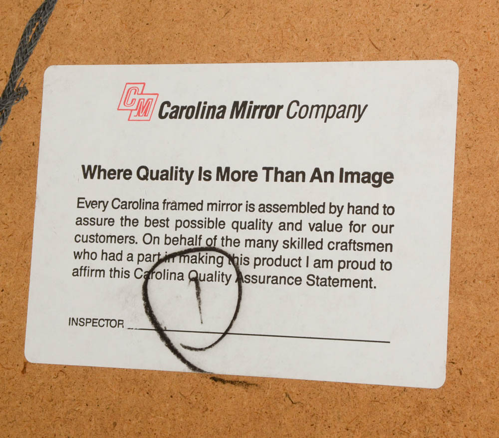 Carolina Mirror Company Beveled Glass Wall Mirror