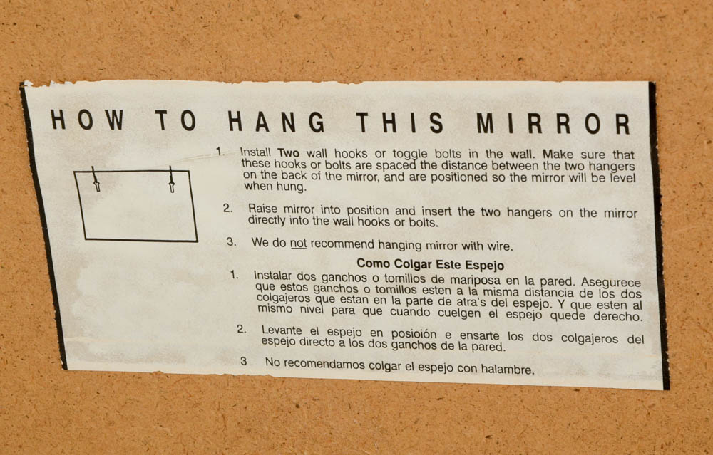 Carolina Mirror Company Beveled Glass Wall Mirror