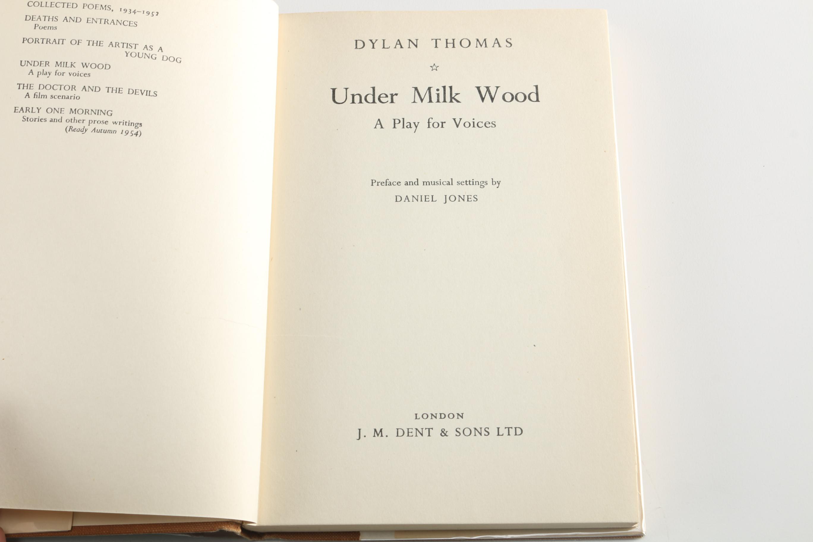 1954 First Edition Dylan Thomas "Under Milk Wood"