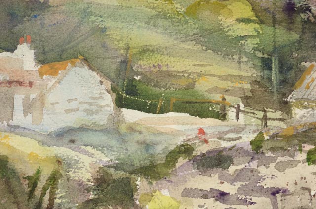 Spencer Crooks Original Watercolor Rural Landscape Painting