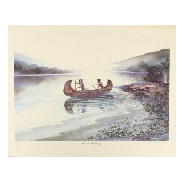 Tom Bluemlein Signed AP Offset Lithograph "Breaking Camp"