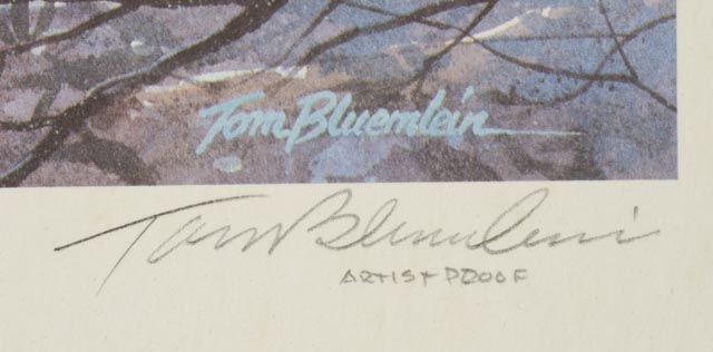 Tom Bluemlein Signed AP Offset Lithograph "Breaking Camp"