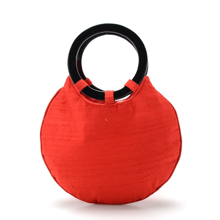 Grace Chuang of New York Red Raw Silk Handbag