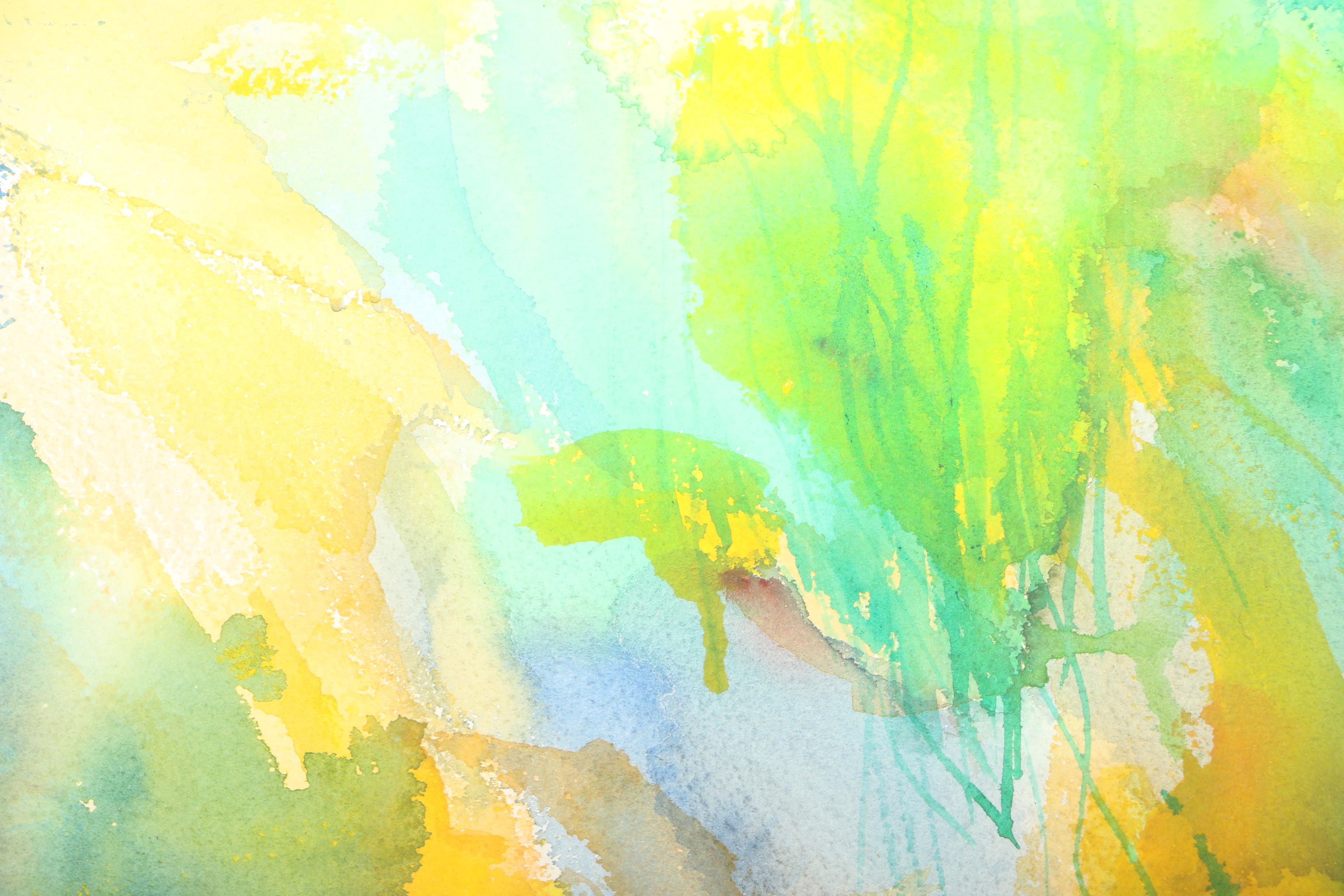 Jordan Krimstein 1974 Abstract Watercolor "Shoreline"