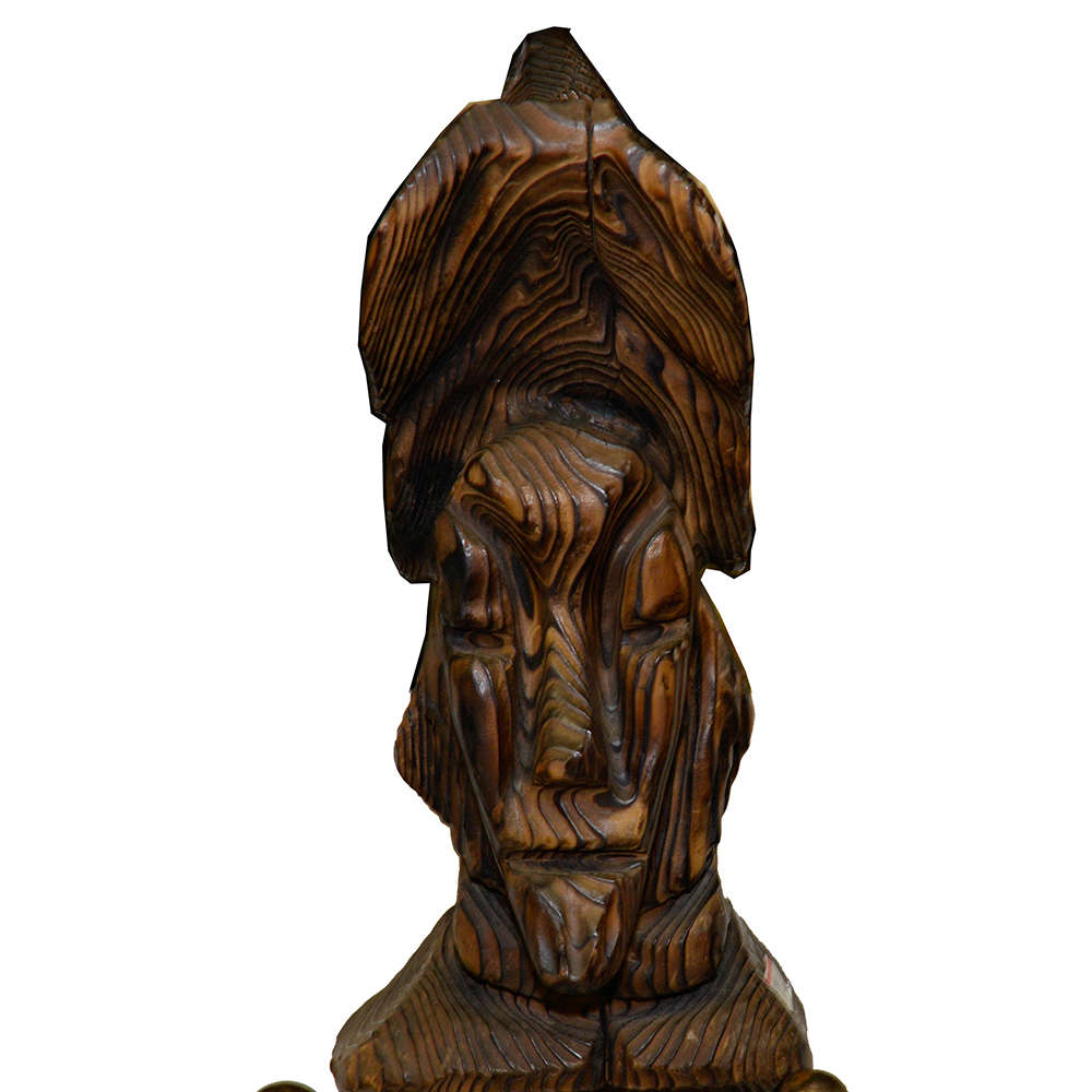 Witco Style Carved Conquistador Fireplace Tools Holder