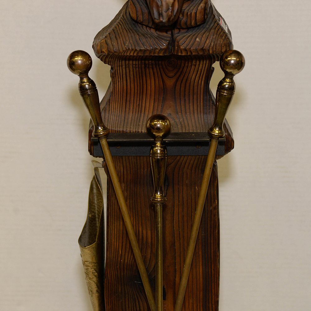 Witco Style Carved Conquistador Fireplace Tools Holder