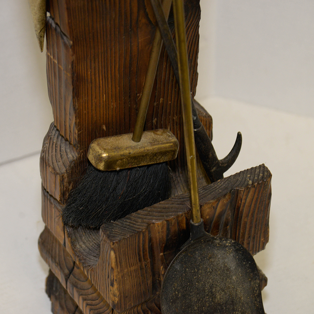 Witco Style Carved Conquistador Fireplace Tools Holder