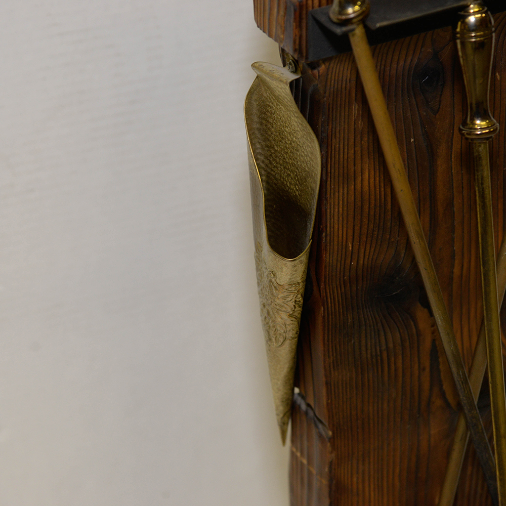 Witco Style Carved Conquistador Fireplace Tools Holder