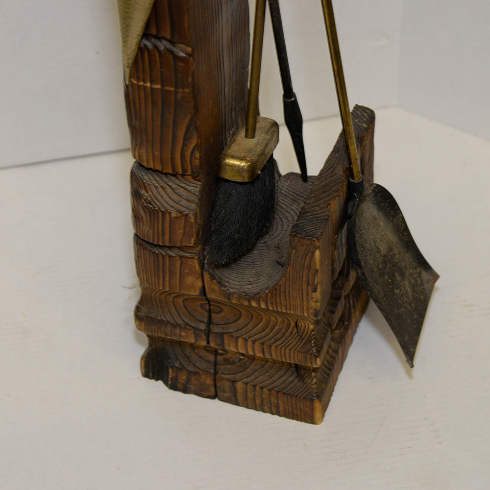 Witco Style Carved Conquistador Fireplace Tools Holder