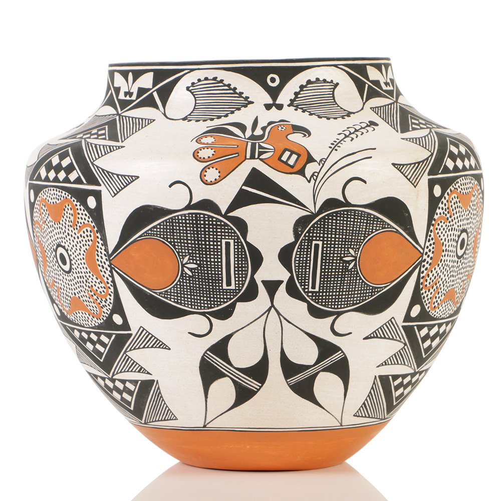Rachel Aragon Hand Coiled Acoma Olla Pot