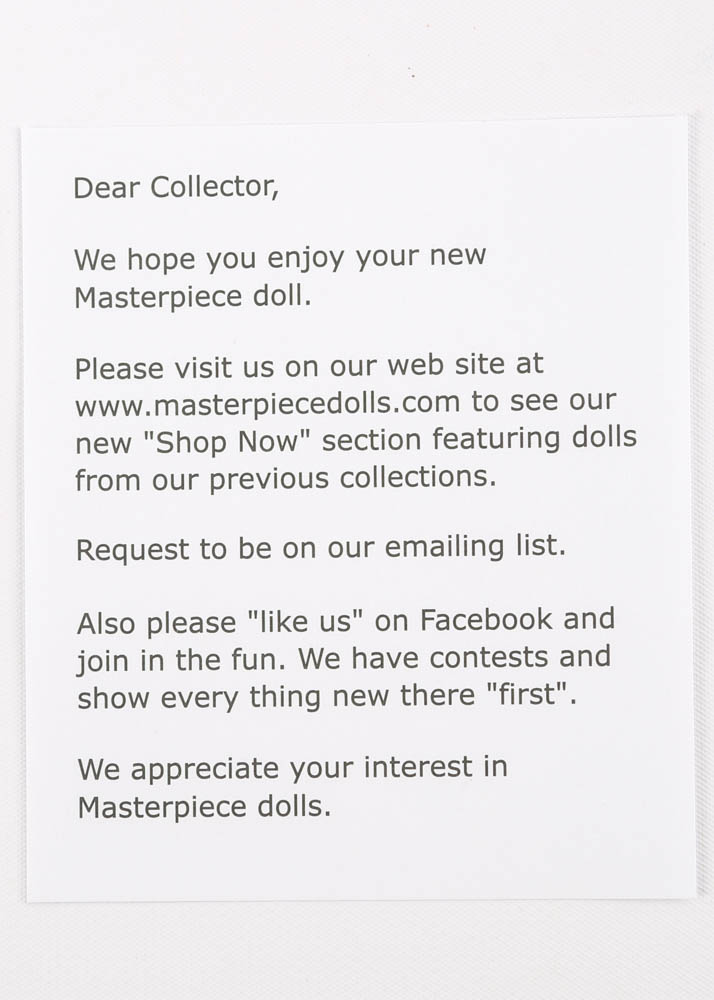 Strawberry Blonde "Jasmine" Doll with Brown Eyes by MasterPiece Dolls