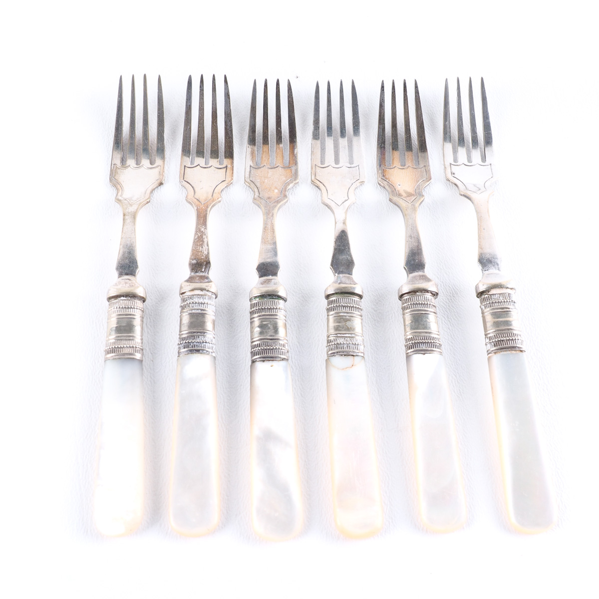 Vintage Silver Plate and Mother of Pearl Fruit Forks
