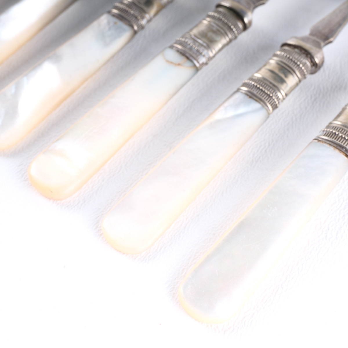 Vintage Silver Plate and Mother of Pearl Fruit Forks