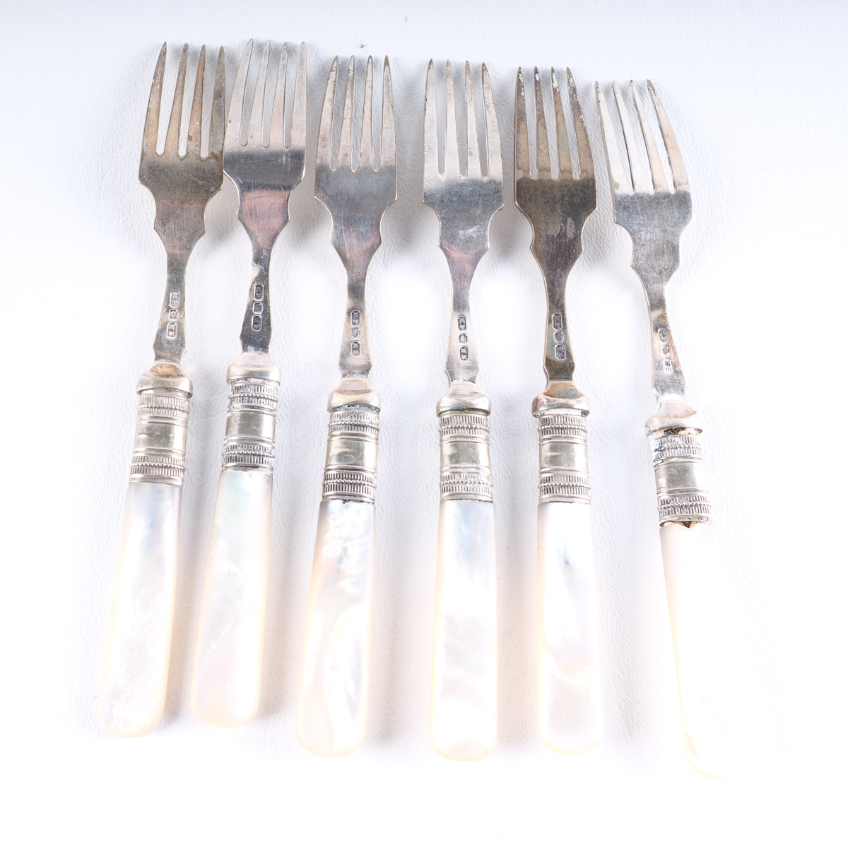 Vintage Silver Plate and Mother of Pearl Fruit Forks