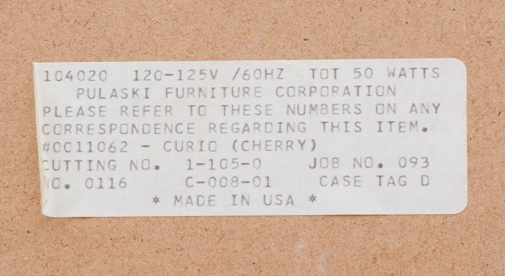 Howard Miller illuminated Cherry Curio Cabinet